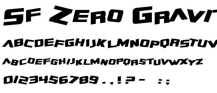 SF Zero Gravity Bold Italic font